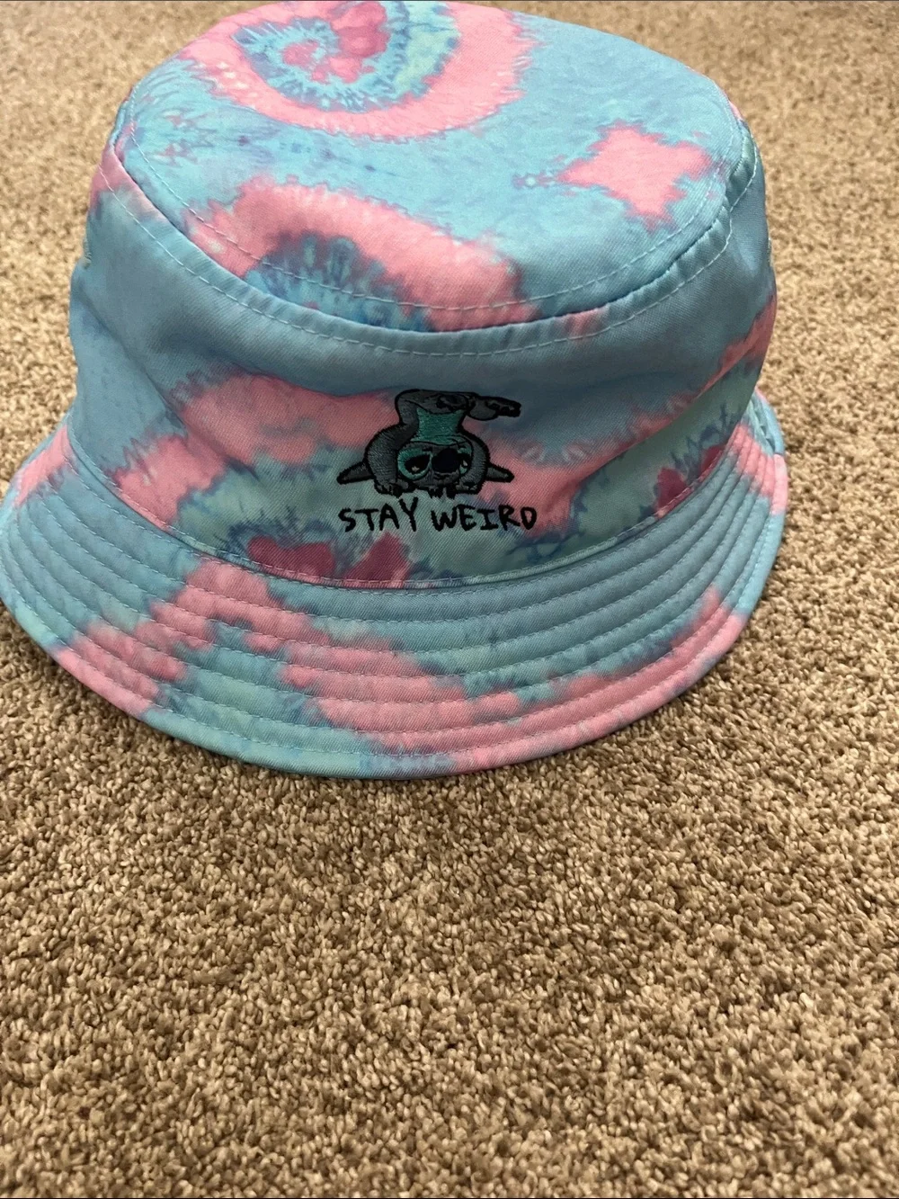 Kids Disney Stitch Stay Weird Tie-Dye Bucket Hat